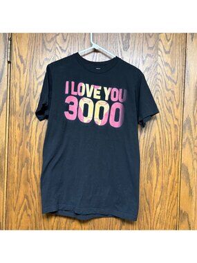 I Love You 3000 Marvel Superhero Graphic T-Shirt Mens Size Medium Black Tee
